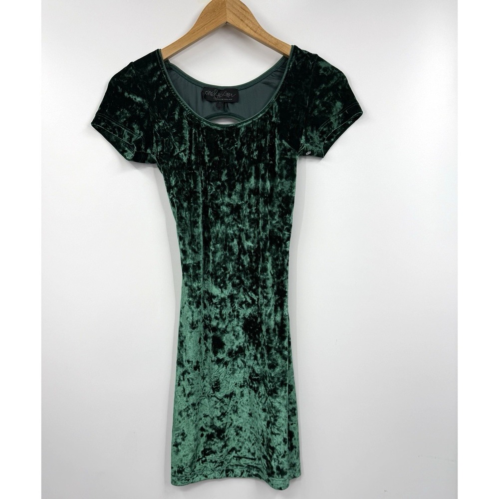 Dress the Population One‎ Rad Girl Dress Womens Paige Green Velvet Mini Size XS